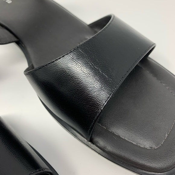 Unisa Black Chunky Heel Slip On Sandals - Picture 8 of 8